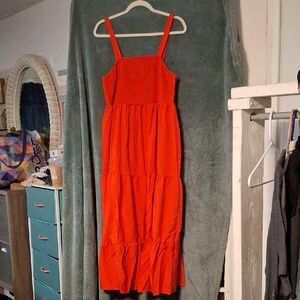 Chic Red Midi Dress with Straps